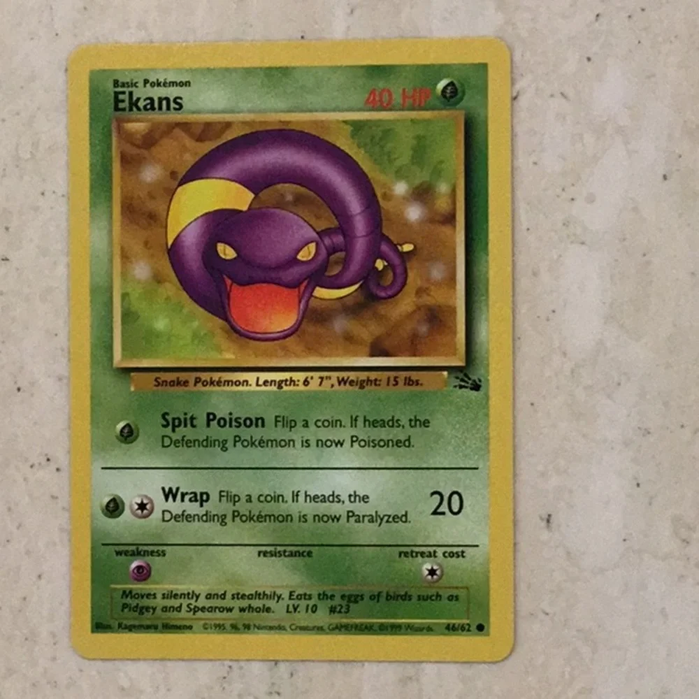 1999 Pokemon Cards Fossil Base Set Gastly Ekans Arbok Tentacruel Lot 8 Card